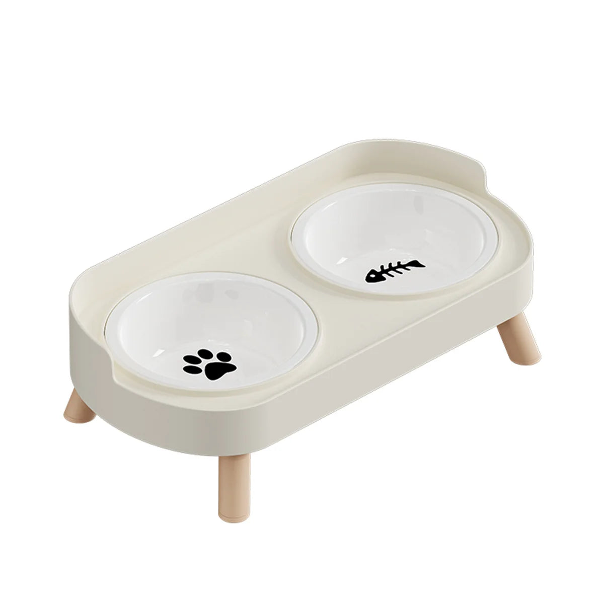 A Colorful Pet Double Bowl Fashion Feeding Large Capacity Stainless Steel Dog Bowl Drinking Water Neck Cat Double Bowl
