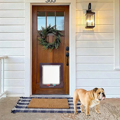 Cat Flap Door with 4 Way Security Lock ABS Plastic Gate Puppy Kitten Safety In/out Dog Cat Flap Door Kit
