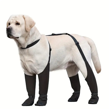Waterproof Dog Boots Anti-Slip Dog Shoes with Rugged Rubber Sole, Pet Paw Protector for Small Medium Dogs