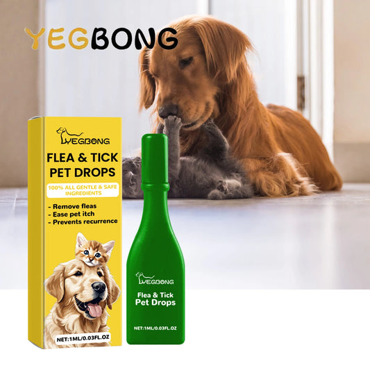 Pet Flea Tick Prevention Drops Fast Acting Waterproof Formula for Dogs and Cats with Sensitive Skin Vet Recommended