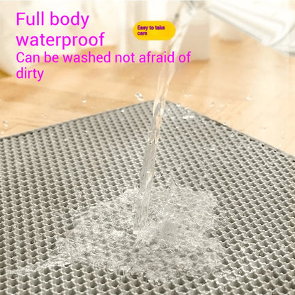 Eco-Friendly Extra Large EVA Cat Litter Mat Double Layer Waterproof Non-Slip Easy Clean Durable Pet Pad Sand Trapping Floor Mat