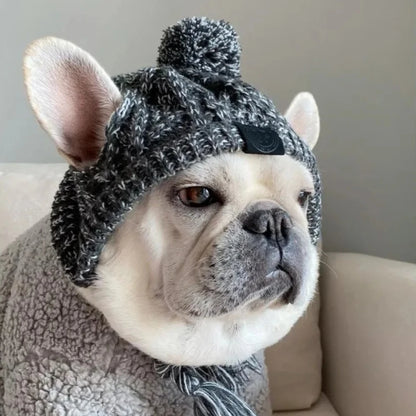 Winter Pet Dog Knitted Hat Warm Windproof Pet Hats Woolen Fashion Cat Headband Protector Simple and Practical Cold Resistant Hat