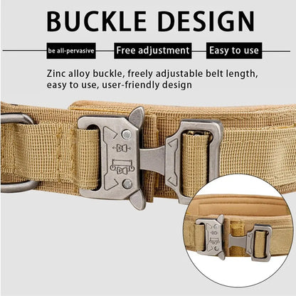 Tactical Dog Collar Metal Buckle Breathability Nylon Collar Medium and Large Dog Training Neck Collar Dog