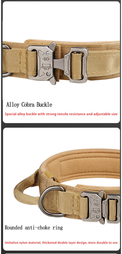 Tactical Dog Collar Metal Buckle Breathability Nylon Collar Medium and Large Dog Training Neck Collar Dog