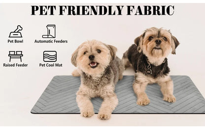 Pet Placemat for Food and Water Bowl, with Waterproof Rubber Backing, Quick Dry Water Mat for Dog Cat