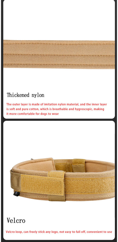 Tactical Dog Collar Metal Buckle Breathability Nylon Collar Medium and Large Dog Training Neck Collar Dog