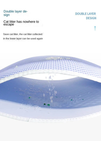 Waterproof Environmental Reusable Double Layers EVA Cat Sand Trapping Mat Non-slip Easy-to-clean Cat Litter Box Pad Mat