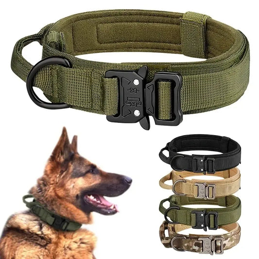 Tactical Dog Collar Metal Buckle Breathability Nylon Collar Medium and Large Dog Training Neck Collar Dog