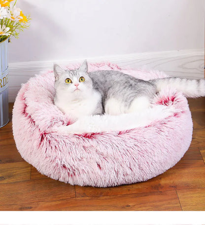Plush Pet Cat Bed Round Cat Cushion Cat House 2 In 1 Warm Cat Basket Pet Sleep Bag Cat Nest Kennel For Small Dog Cat dog bed