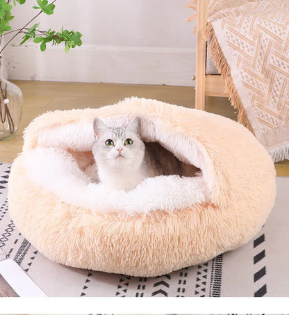 Plush Pet Cat Bed Round Cat Cushion Cat House 2 In 1 Warm Cat Basket Pet Sleep Bag Cat Nest Kennel For Small Dog Cat dog bed