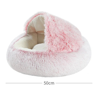 Plush Pet Cat Bed Round Cat Cushion Cat House 2 In 1 Warm Cat Basket Pet Sleep Bag Cat Nest Kennel For Small Dog Cat dog bed
