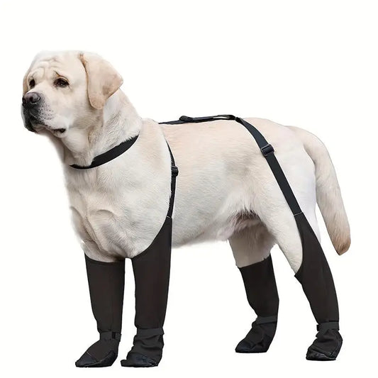 Waterproof Dog Boots Anti-Slip Dog Shoes with Rugged Rubber Sole, Pet Paw Protector for Small Medium Dogs
