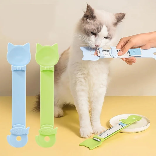 1/3PCS Cat Strip Feeder Spoon Long Handle Lickable Wet Food Feeder for Cats Pet Meat Mud Food Squeeze Dispense Spoon