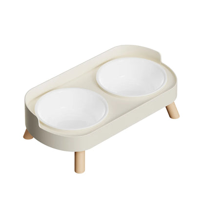A Colorful Pet Double Bowl Fashion Feeding Large Capacity Stainless Steel Dog Bowl Drinking Water Neck Cat Double Bowl